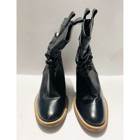 Steve Madden leather boots western rodeo country black strapped embelish women 9 - Picture 3 of 9